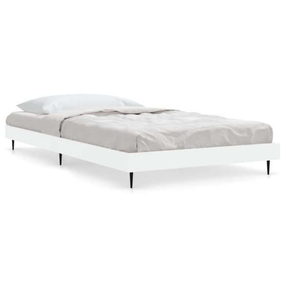 Cadre de lit blanc 90x200 cm bois d'ingénierie