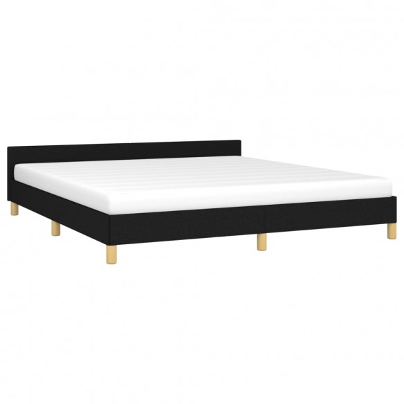 Cadre de lit avec tête de lit Noir 160x200 cm Tissu