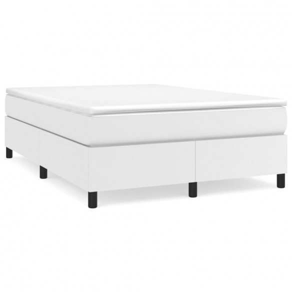 Cadre de lit avec matelas Blanc 140x200cm Similicuir