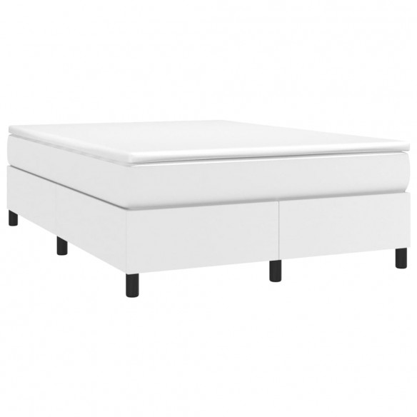 Cadre de lit avec matelas Blanc 140x200cm Similicuir