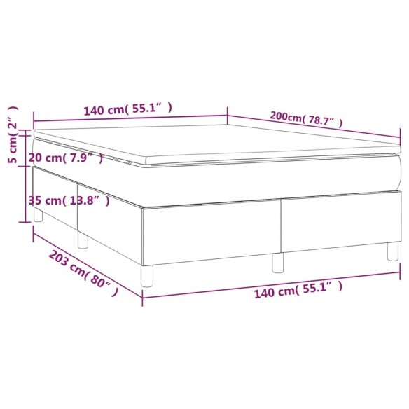 Cadre de lit avec matelas Blanc 140x200cm Similicuir