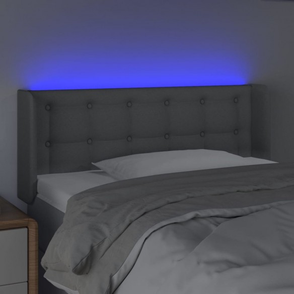 Tête de lit à LED Gris clair 83x16x78/88 cm Tissu