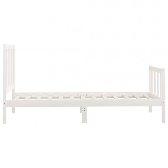 Cadre de lit Blanc Bois massif 90x200 cm