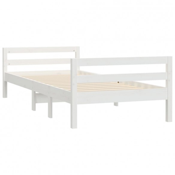 Cadre de lit Blanc 75x190 cm Bois de pin massif