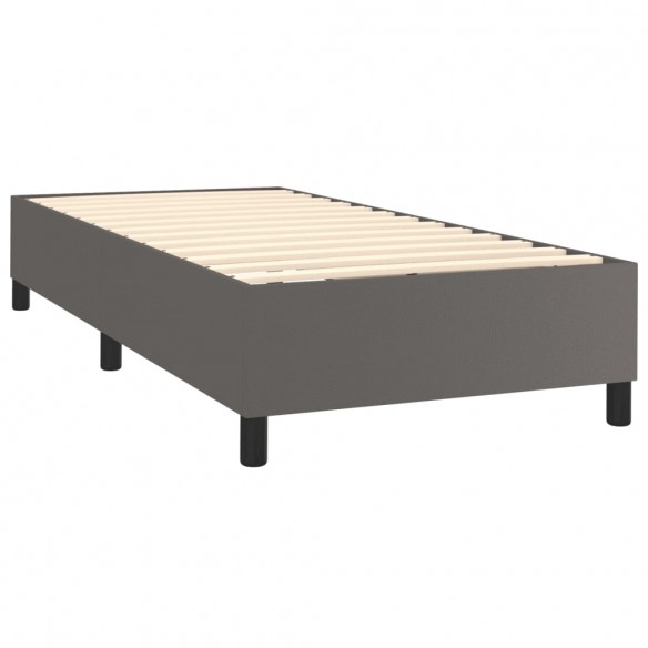 Sommier à lattes de lit avec matelas et LED Gris 80x200 cm