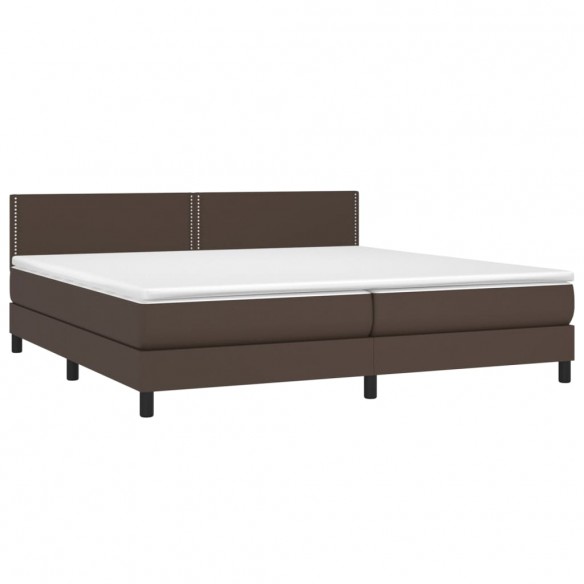 Cadre de lit avec matelas et LED Marron 200x200cm