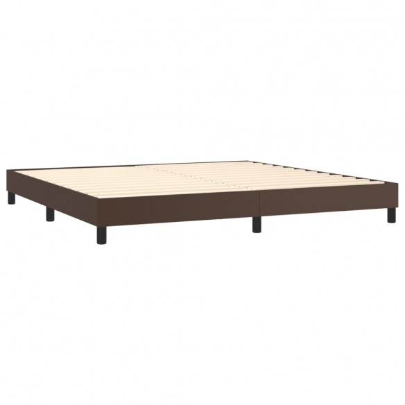 Cadre de lit avec matelas et LED Marron 200x200cm