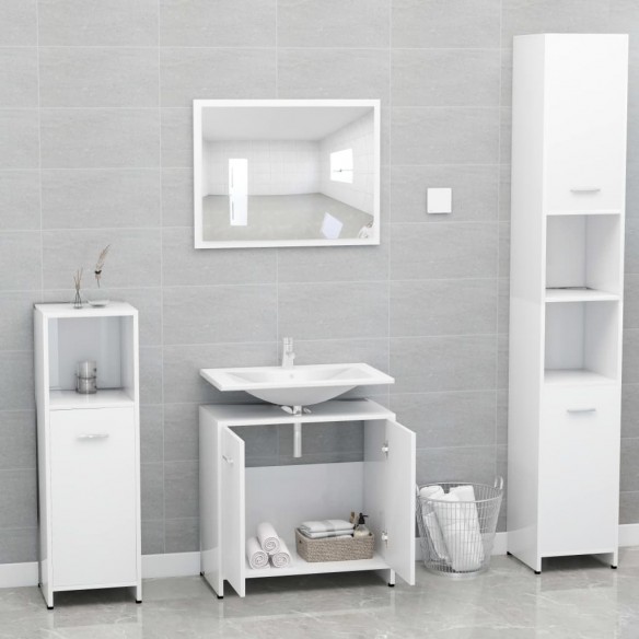 Ensemble de meubles de salle de bain Blanc Bois d'ingénierie