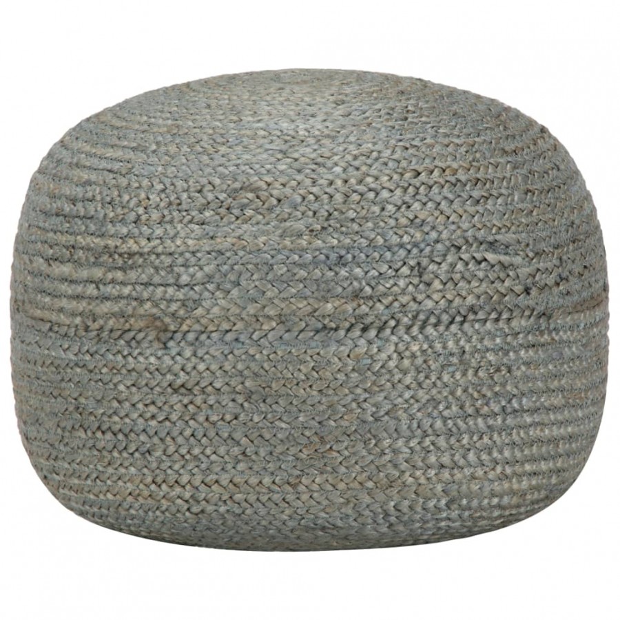 Pouf fait à la main Vert olive 45 x 30 cm Jute