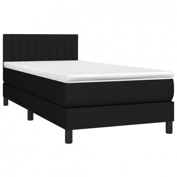 Cadre de lit avec matelas Noir 100x200 cm Tissu