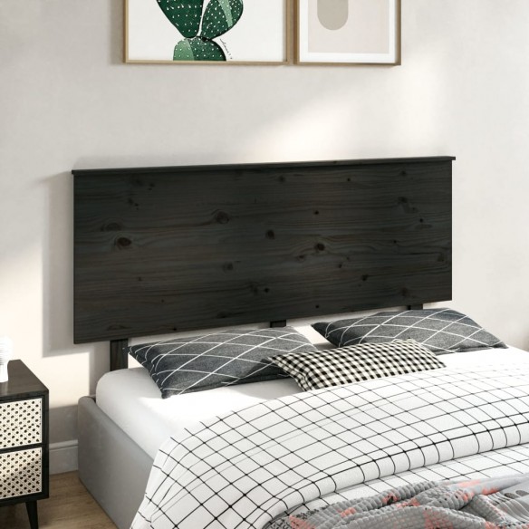 Tête de lit Noir 144x6x82,5 cm Bois massif de pin