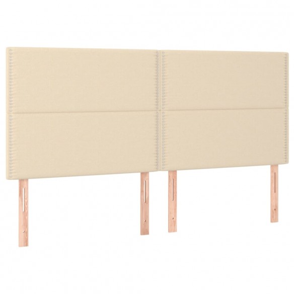 Têtes de lit 4 pcs Crème 90x5x78/88 cm Tissu