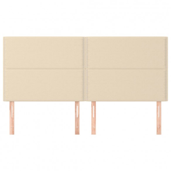 Têtes de lit 4 pcs Crème 90x5x78/88 cm Tissu