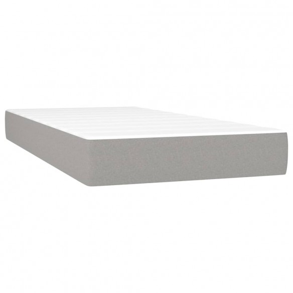 Cadre de lit et matelas et LED Gris clair 100x200 cm