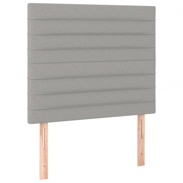 Cadre de lit et matelas et LED Gris clair 100x200 cm