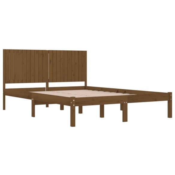 Cadre de lit Marron miel Bois de pin massif 200x200 cm