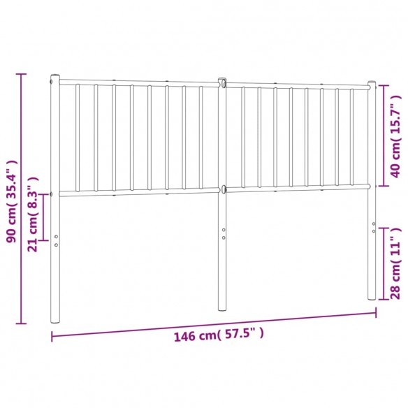 Tête de lit métal blanc 140 cm