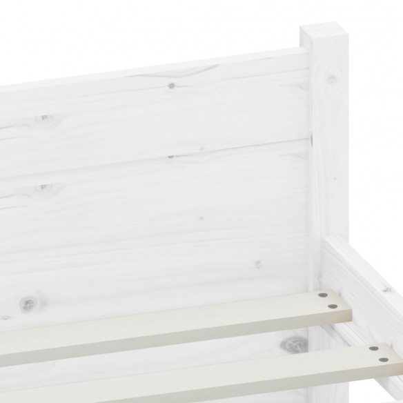 Cadre de lit blanc bois massif 90x190 cm simple