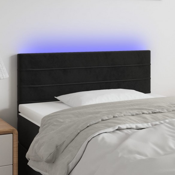 Tête de lit à LED Noir 90x5x78/88 cm Velours