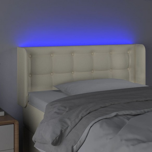 Tête de lit à LED Crème 103x16x78/88 cm Similicuir