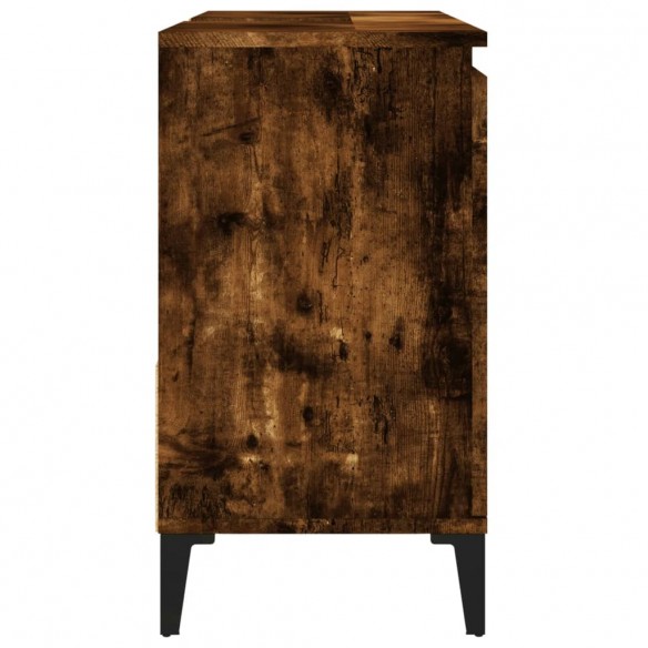 Armoire de bain chêne fumé 65x33x60 cm bois d'ingénierie