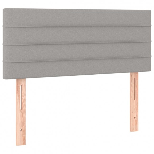 Cadre de lit et matelas Gris clair 90x190 cm Tissu