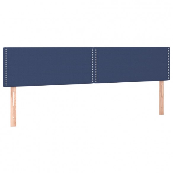 Cadre de lit et matelas et LED Bleu 200x200 cm Tissu