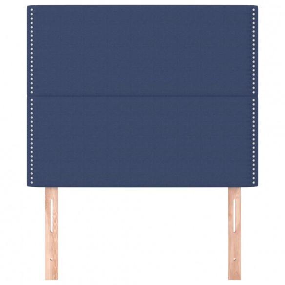 Têtes de lit 2 pcs Bleu 100x5x78/88 cm Tissu