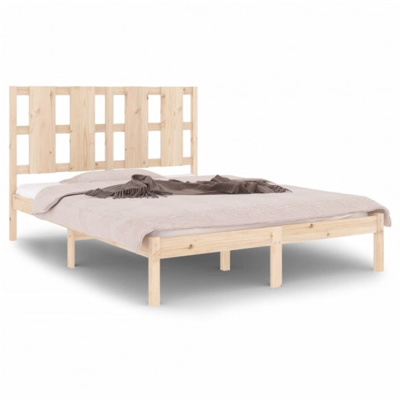 Cadre de lit bois massif 135x190 cm double