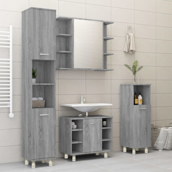 Armoire de bain Sonoma gris 30x30x95 cm Bois d'ingénierie