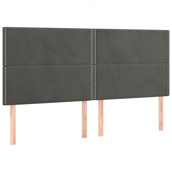 Cadre de lit et matelas Gris foncé 200x200cm Velours