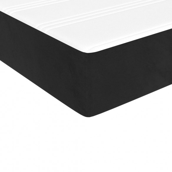 Sommier à lattes de lit avec matelas Noir 90x190 cm Velours