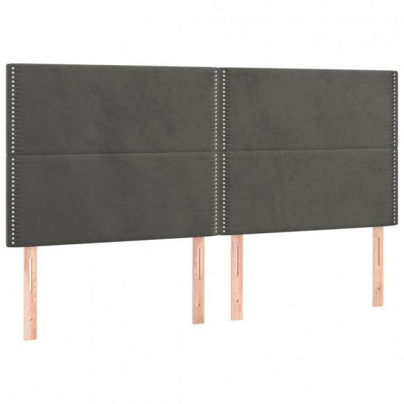 Tête de lit à LED Gris foncé 200x5x118/128 cm Velours