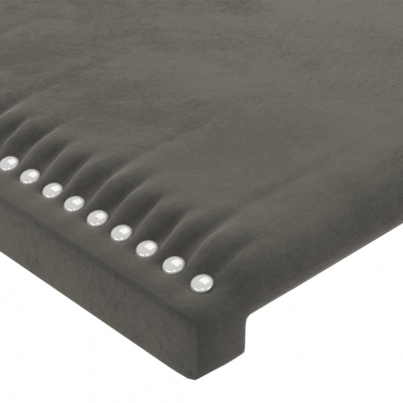 Tête de lit à LED Gris foncé 200x5x118/128 cm Velours