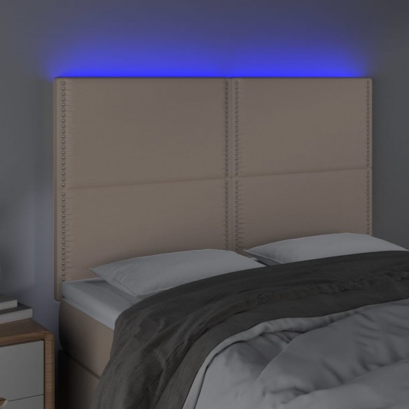 Tête de lit à LED Cappuccino 144x5x118/128 cm Similicuir