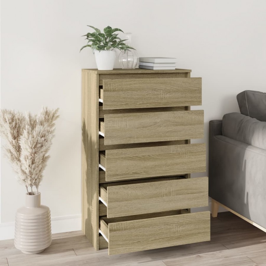 Commode Chêne sonoma 60x36x103 cm 