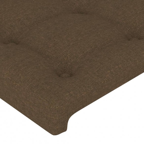 Tête de lit avec oreilles Marron foncé 147x23x78/88 cm Tissu