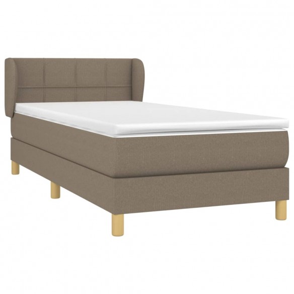 Cadre de lit avec matelas Taupe 80x200 cm Tissu