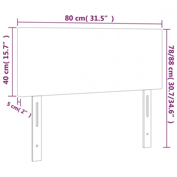 Tête de lit à LED Taupe 80x5x78/88 cm Tissu