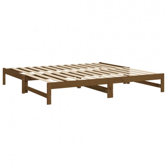 Lit coulissant Marron miel 2x(80x200) cm Bois de pin massif