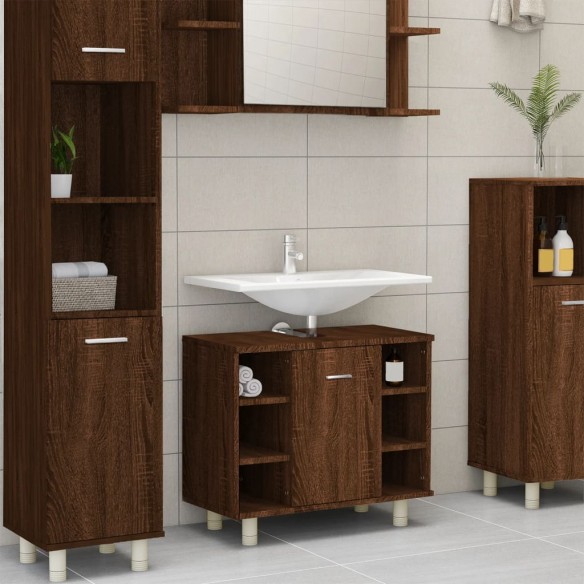 Armoire de bain Chêne marron 60x32x53,5  cm Bois d'ingénierie