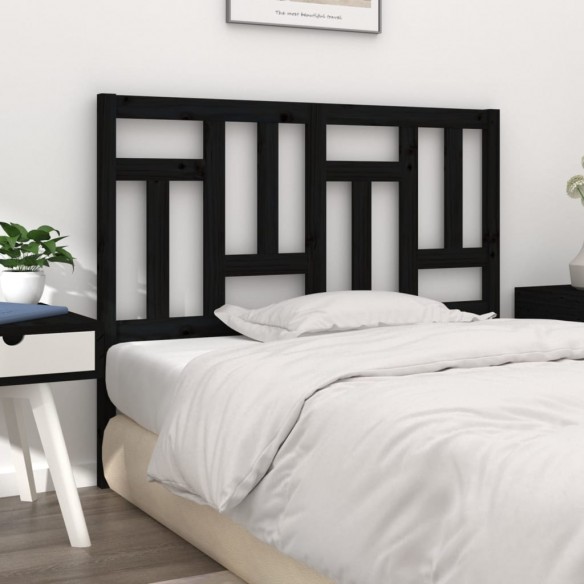 Tête de lit Noir 125,5x4x100 cm Bois massif de pin