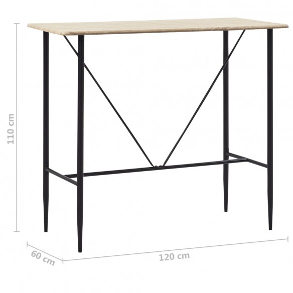 Table de bar Chêne 120 x 60 x 110 cm MDF