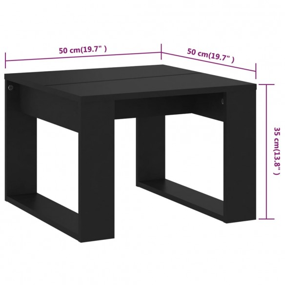 Table d'appoint Noir 50x50x35 cm Aggloméré