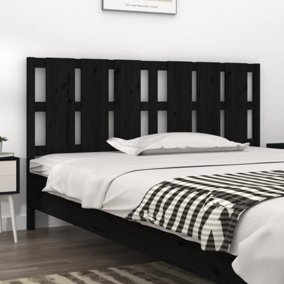 Tête de lit Noir 185,5x4x100 cm Bois massif de pin