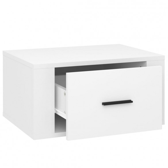 Tables de chevet murales 2 pcs Blanc brillant 50x36x25 cm