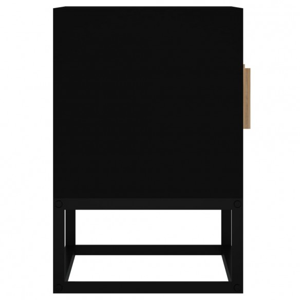 Meuble TV noir 105x30x45 cm bois d'ingénierie et fer