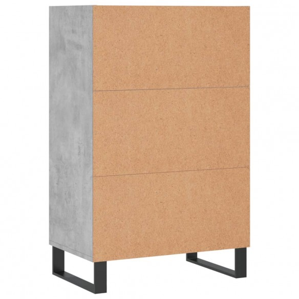 Buffet haut gris béton 57x35x90 cm bois d'ingénierie