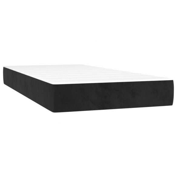 Cadre de lit avec matelas Noir 90x190 cm Velours