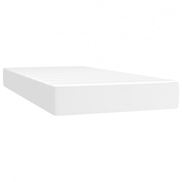 Cadre de lit avec matelas et LED Blanc 90x190cm